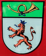 =Wappen von LANGENFELD/NRW angebracht am MB Sprinter der dortigen Feuerwehr, gesehen auf dem Parkplatz der 2025er Rettmobil in Fulda