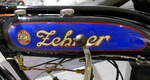 Zehner, Tankaufschrift an einem Oldtimermotorrad von 1926, Emil Zehner Metallwarenfabrik Suhl, April 2025