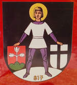 =Stadtwappen von Geisa auf dem Borgward der dortigen Feuerwehr, gesehen auf dem Ausstellungsgelände anl. der Feierlichkeiten  100 Jahre Feuerwehr HÜNFELD  im Juni 2025