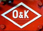 O&K, Orenstein und Koppel, Logo der Berliner Firma, baute u.a. Nutzfahrzeuge und Traktoren, Sept.2013