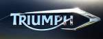 TRIUMPH, Tankaufschrift an einem aktuellen Modell des britischen Motorradherstellers, April 2014