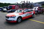 Škoda Begleitfahrzeug des Team Lotto Soudal am 17.6.17 vor dem Tour de Suisse Rennen in Schaffhausen.