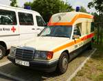 =MB W 116 des DRK als Krankentransportfahrzeug, gesehen beim  Roten Sommer  2018 in Fulda.