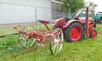 =Hanomag R 217 S mit Gabelwender gesehen bei der Oldtimeraustellung vom Landmännerverein Bermuthshain im Juni 2019