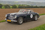 Austin Healey 100 - 6 als Teilnehmer bei der Classic Rallye Luxemburg, kurz vor der Sonderprüfung nahe Alscheid. 29.09.2023