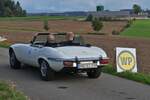 Heckansicht Jaguar E-Type, bei der Luxembuer Classic Ralley.