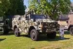 KMW Dingo in Tarnfarben, Geschützes Aufklärungs Fahrzeug, der luxemburgischen Armee, ausgestellt am Tag der offenen Tür der luxemburgischen Armee. 13.07.2025