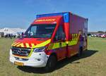Fr Notflle stand dieses Ambulanzfahrzeug vom CGDIS beim Gromperefest in Bisfeld bereit.