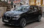 Hier ist ein BMW X1 Mk2 zu sehen. Die Aufnahme stammt von Januar, 2025. Das Auto fuhr von Weißrussland nach Ungarn