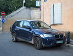 Ein BMW X3 als Diplomatenfahrzeug des ITER in Aix-en-Provence, 09.09.2018.