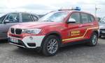 =BMW X3 als Kommandowagen der Feuerwehr RECKLINGHAUSEN, steht auf dem Parkplatz der Rettmobil 2019 in Fulda, 05-2019