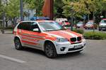 BMW X5 Notarzt Fahrzeug am 11.08.18 in Bad Soden am Taunus zur 150 Jahre Feier der Feuerwehr Bad Soden