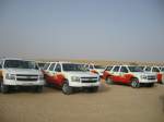 W�stenjeeps der Marken Chevrolet und Toyota bei einer Safari in der W�ste in den VAE(Jul 10)