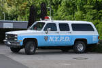 Ein Chevrolet Suburban der 8. Generation in den Farben der New Yorker Polizei. (Witten, Mai 2022)