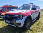 =Ford Ranger als Bevölkerungsschutzfahrzeug im Dienst des DRK LV WESTFALEN-LIPPE, steht auf dem Parkplatz der RettMobil im Mai 2025