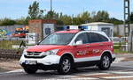 Honda CR-V (2006–2009) der Feuerwehr Lutherstadt Wittenberg Abtsdorf / Landkreis Wittenberg Brand-, Katastrophenschutz und Rettungswesen am 20.09.23 Höhe Bahnübergang Bahnhof Rodleben.