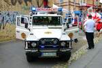 DRK Bergwacht Darmstadt Land Rover Defender am 23.07.23 beim Tag der offenen Tür