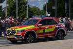 Mercedes Benz GLS, Notarzt Wagen des CGDIS, war bei der Militärparade im Konvoi in der Stadt Luxemburg zu sehen. 23.06.2023.