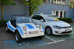 Volkswagen Buggy Karmann neben einen I3, am 1.5.2026 auf dem Show / Parkplatz des Fr�hlingserwachen der Oldtimerfreunde Grenzland,  Loherhof Geilenkirchen