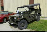Ein Ford Jeep in Milit�rfarbe zu Besuch am Oldtimer Treff auf den Areal des Flugplatz in Bleienbach am 31.05.2026