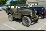 Ein Willys Jeep zu Besuch am Oldtimer Treff auf den Areal des Flugplatz in Bleienbach am 31.05.2026