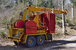 Forstmaschine: Mobile Seilwinde zur Holzbringung, Andelsbuch-Bezegg (2020-04-06)