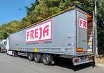 =DAF XF-Sattelzug der Spedition FREYA rastet im Juli 2025 an der A 7
