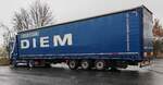 =Scania Super-Sattelzug der Spedition Thorsten DIEM steht auf dem Rasthof Werneck im Dezember 2023