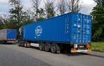 =Volvo transportiert einen Container im Juli 2021