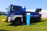 THW OV Wiesbaden MAN TGS 26.430 LKW mit Ladekran (Heros Wiesbaden 36/45) am 13.06.25 auf dem Hessentag Bad Vilbel 2025