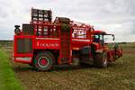 Maschinenring Wetterau Holmer Terra DOS T3 im Oktober beim Rüben Roden bei Florstadt