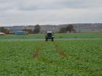 Br�utigam Hydrotrac 120-40 als selbstfahrende Feldspritze auf einem Feld in der N�he der BAB Ausfahrt Waltershausen am 17.10.2009  