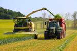 Fendt 718  mit Krampe Big Body 600 und LU Schmerer Krone Big X1180 bei Echzell am 29.05.26 bei der GPS Ernte 