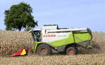 Claas Lexion 520, M�hdrescher bei der Maisernte in der Rheinebene im Breisgau, Sept.2026