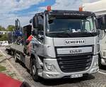 =DAF-H�ngerzug der Firma SCHEIFELE pausiert auf einem BAB-Parkplatz, 08-2026