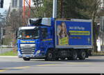 DAF mit Kastenaufbau unterwegs in der Stadt Zürich am 07.03.2026