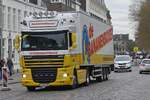 DAF XF K�hllaster, macht sich nach dem Markttag in Maastricht auf den Heimweg. 03.2026