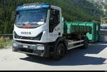 Ein Iveco Eurocarco Muldentransporter abgestellt auf einer Baustelle in Saas-Fee am 12.07.2026