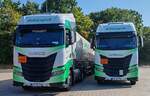 =Iveco Tanksattelzüge von VERBIO-Gas steht zur Fahrerpause an der A 7, 07-2025