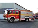 FF Niederdorfelden IVECO/Magirus HLF 20/16 am 26.01.17 bei einen Großbrand in Maintal Bischofsheim 