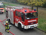 Feuerwehr Frankfurt Berkersheim IVECO/Magirus LF10/10 (Florian Frankfurt 14/43) am 28.10.17 in Rödelheim bei der Jugendfeuerwehr Abschlussübung 