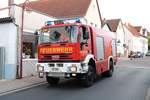 Feuerwehr Hanau Mitte IVECO Magirus TLF24/50 am 20.06.19 bei einer Großübung in Bruchköbel 