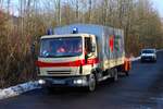 DRK Katastrophenschutz Hessen IVECO GW beim Abrücken am 31.01.26 nach einer Großübung in Büdinger Gewerbegebiet