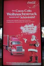 KENWORT: KENWORT Sattelschlepper als Weihnachtstruck der COCA-COLA samt Samichlaus in Schönbühl zu Gast am 20. Dezember 2014.
Foto: Walter Ruetsch