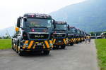 Sechs MAN von Eicher Transporte AG Eriz am 24.6.17 am Trucker Festival in Interlaken.