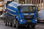 MAN Betonmischer, von Beton Feidt, aufgenommen 02.2026.
