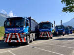 Renault, MAN und Volvo von Von Allmen Transporte am 4.9.21 beim  special  Trucker Festival Interlaken.