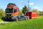 Feuerwehr Hanau MAN TGX WLF (Florian Hanau 1-66-2) bei einer Katastrophenschutzübung am 30.04.23 in Maintal Dörnigheim