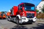 MAN TGS 26.440 Werkfeuerwehr EVONIK WLF (Florian Evonik 12/66-01) mit AB-L�fter und Magirus TAF35 am 13.06.26 in Stockstadt am Rhein  