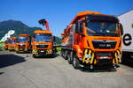 Mehrere MAN von Schmutz Thun am 27.6.26 beim Trucker Festival Interlaken.